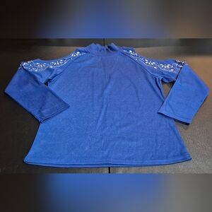 Ladies size XL royal blue cold shoulders top
